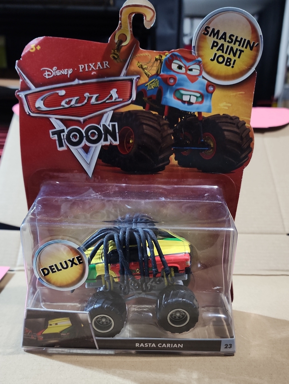 NIB Disney CarsToon Rasta Carian - Deluxe Kids Toy (Red, Yellow, Green, Black)